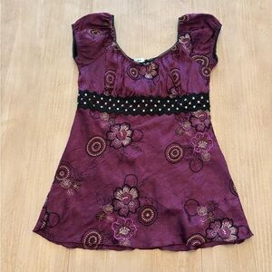 Y2K Satin Babydoll Top